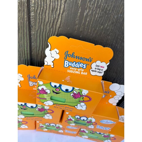 Lot of 6 Discontinued Johnsons Buddies Easy-Grip Sudzing Bar Soap For Kids NOS - Picture 2 of 6